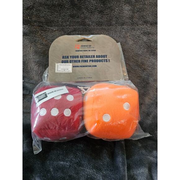 Virginia Tech Hokies - Team Fuzzy Dice - Licensed item - 3 inch squares - Unique - Picture 2 of 2